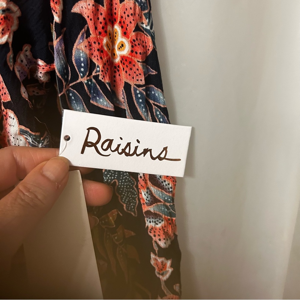 New Raisins Navy Floral Hooded‎ Bathing suit Cover-Up. Size XL - Picture 7 of 13